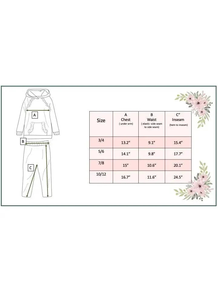 Kids Lavender Floral Ruffle Hoodie Shirt and Leggings Set - Moonlight Boutique