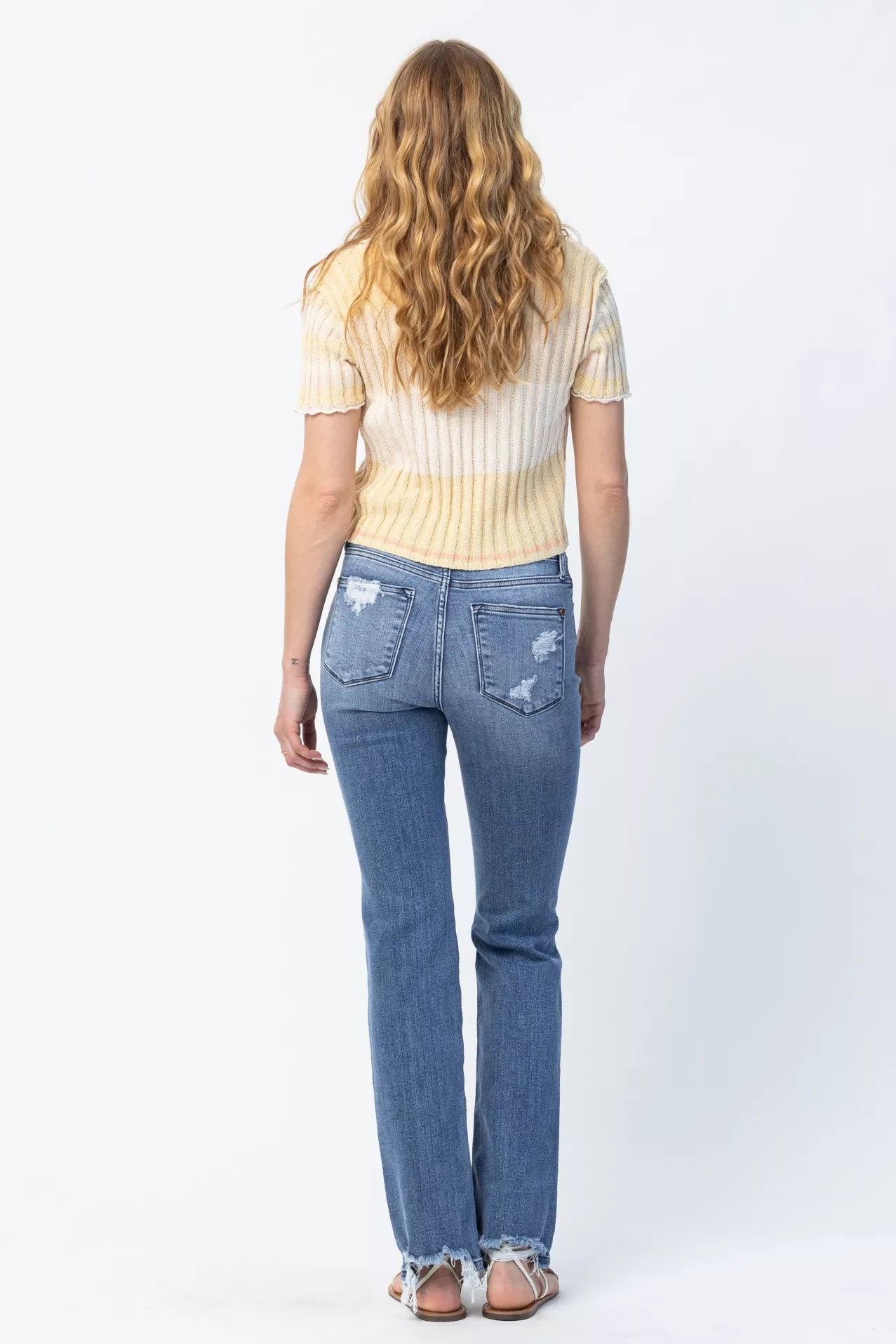 Judy Blue Full Size Mid Rise Destroy Straight Jeans Plus Size Judy Blue