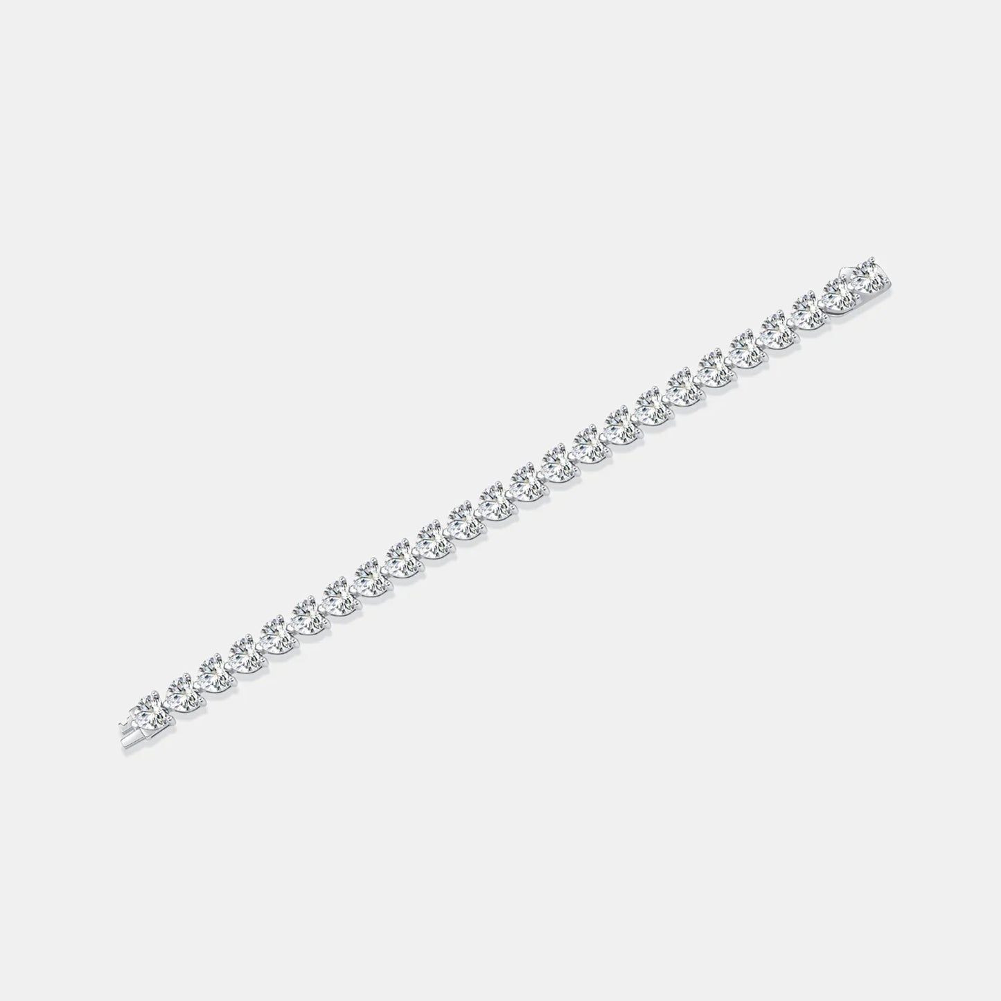 24 Carat Moissanite 925 Sterling Silver Heart Bracelet Bracelet