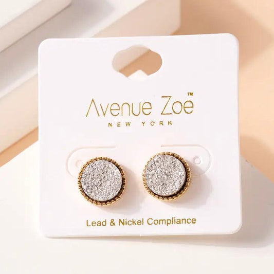 Druzy Stone Stud Earrings Diamond (GDSV)