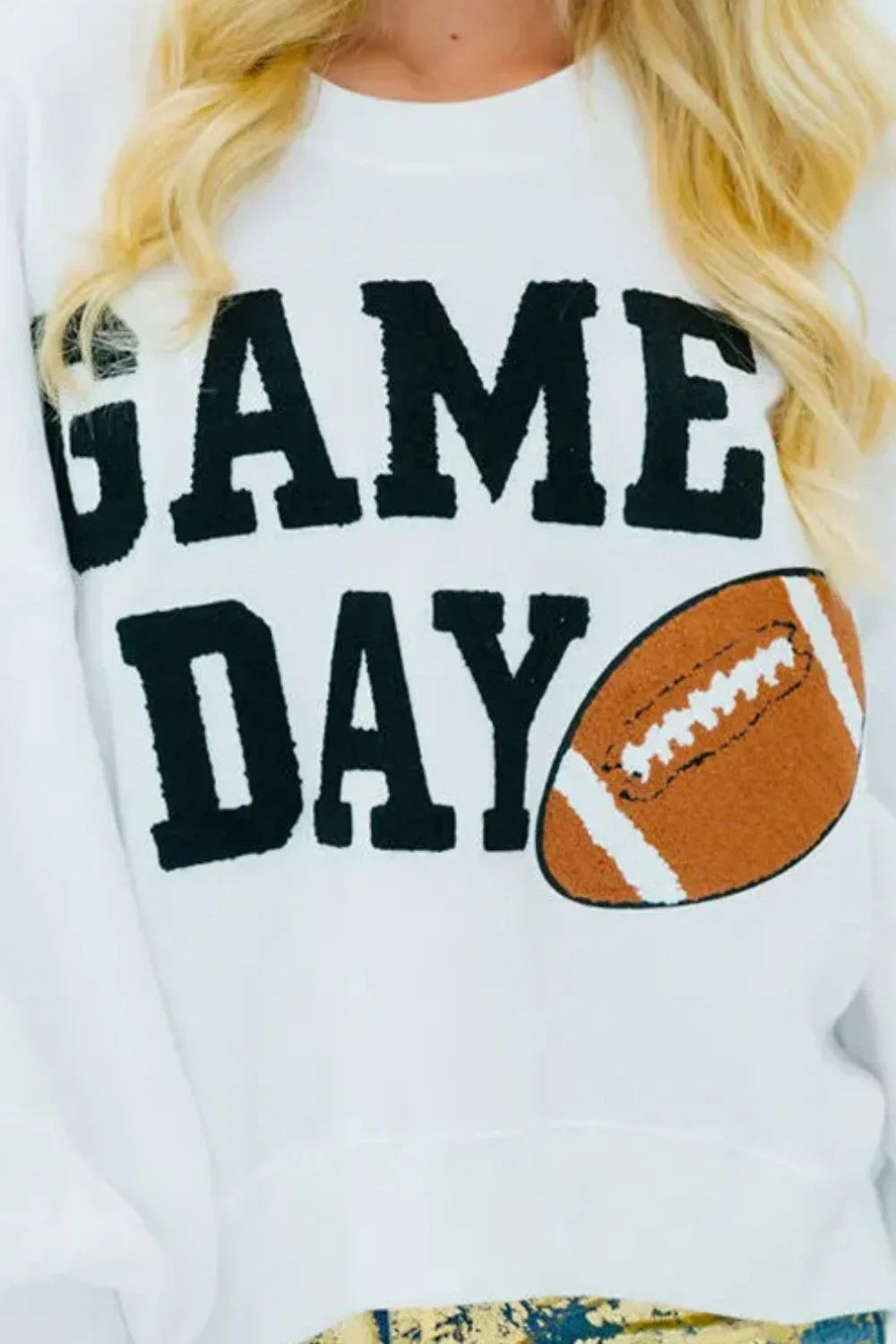 GAME DAY Round Neck Long Sleeve Sweatshirt Sweatshirt