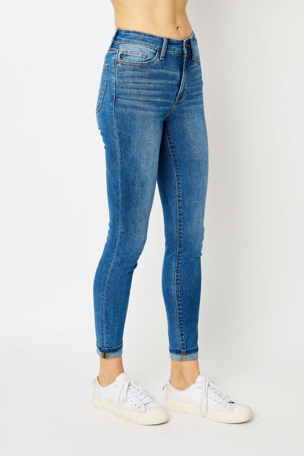 Judy Blue Full Size Cuffed Hem Skinny Jeans Judy Blue