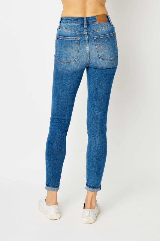 Judy Blue Full Size Cuffed Hem Skinny Jeans Judy Blue