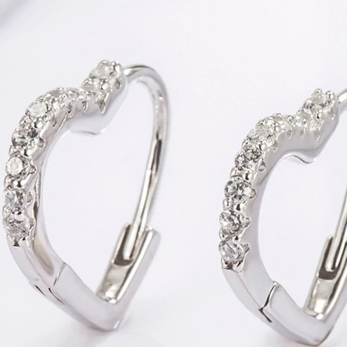 925 Sterling Silver Zircon Heart Shape Earrings – Elegant & Timeless Jewelry for Women Earrings
