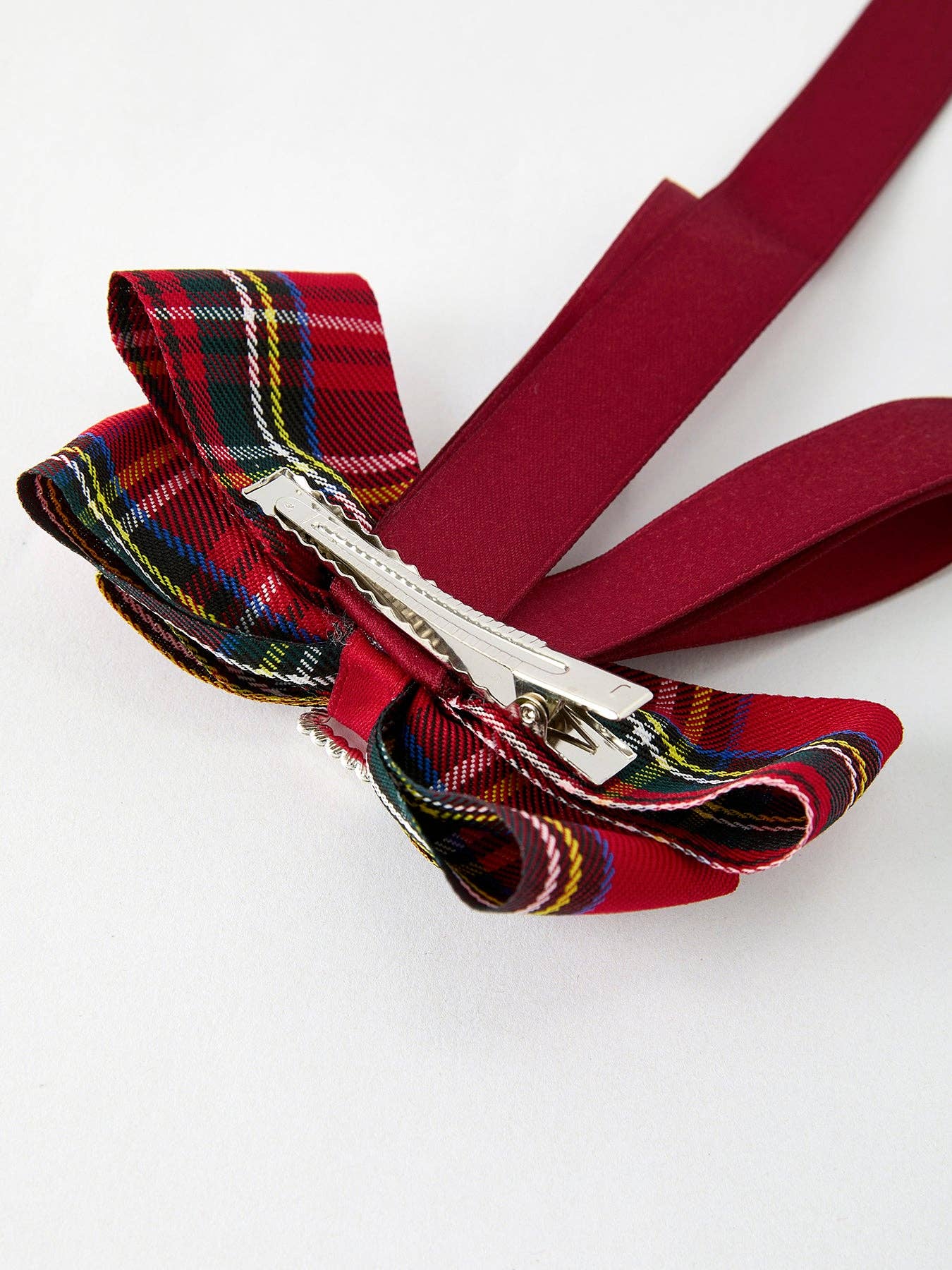 Christmas Red Plaid Zircon Bow Hairpin Hair Bow