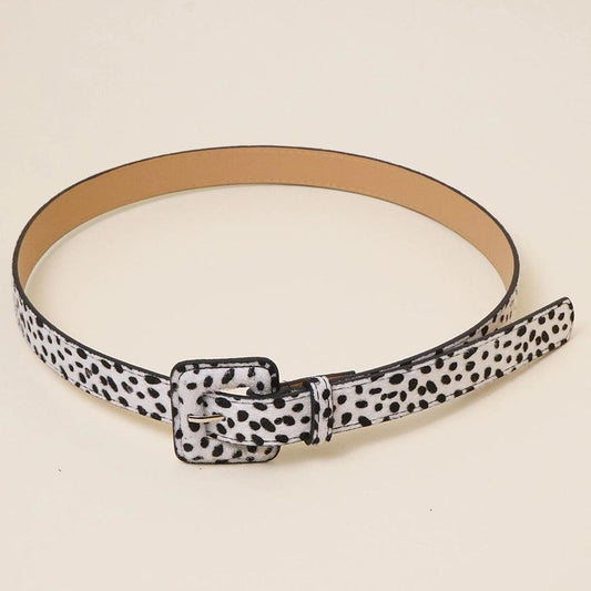 Animal Skin Pattern Print Belt W Square Buckle belt