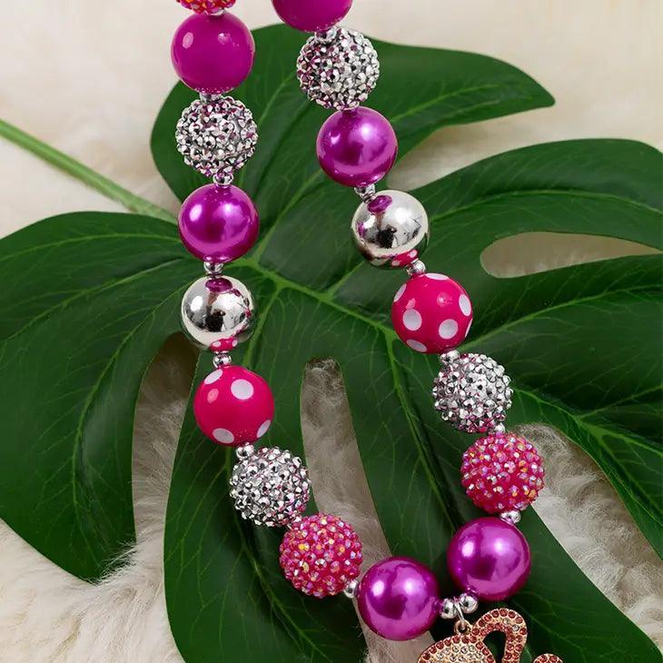 Fiuscha & Polka Dot Necklace W/Barbie Pendant necklace