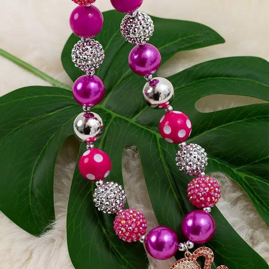 Fiuscha & Polka Dot Necklace W/Barbie Pendant necklace