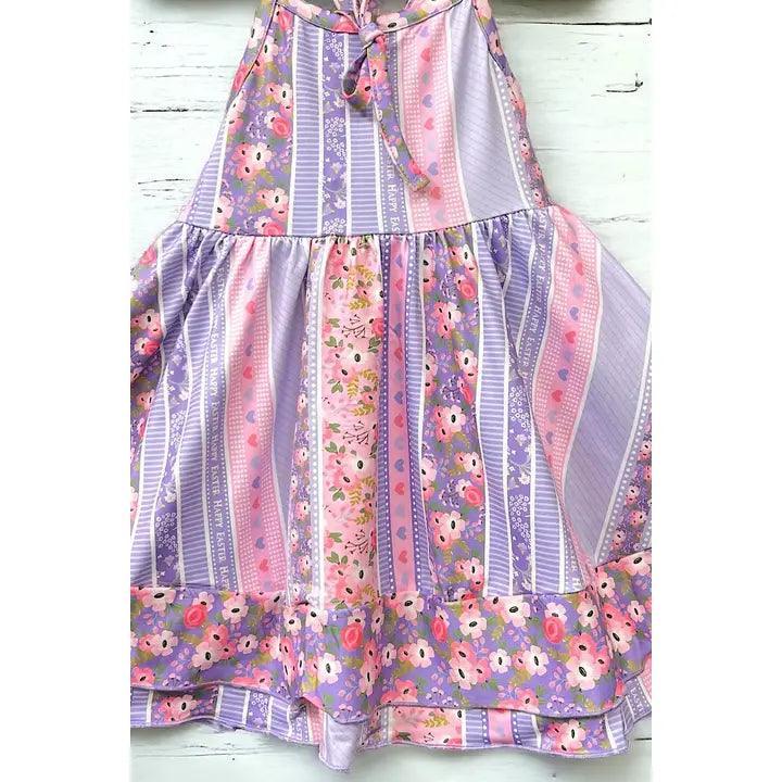 Happy Easter Floral Heart Printed Dress dress