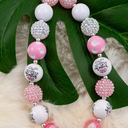 Pink & White Easter Necklaces necklace