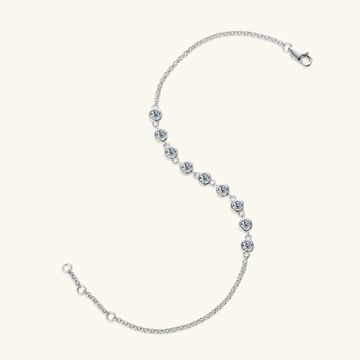 Inlaid Moissanite 925 Sterling Silver Bracelet Bracelet