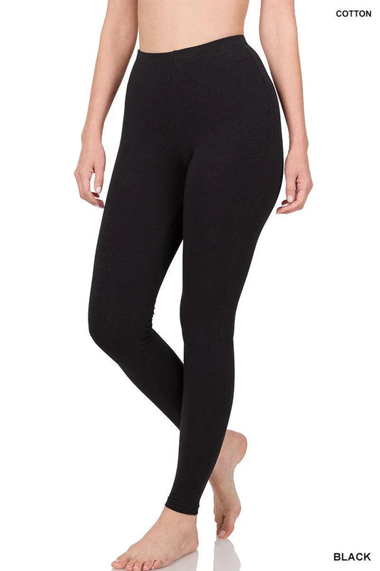 PREMIUM COTTON FULL LENGTH LEGGINGS Leggings Black