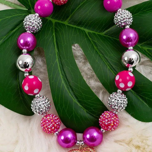 Fiuscha & Polka Dot Necklace W/Barbie Pendant necklace