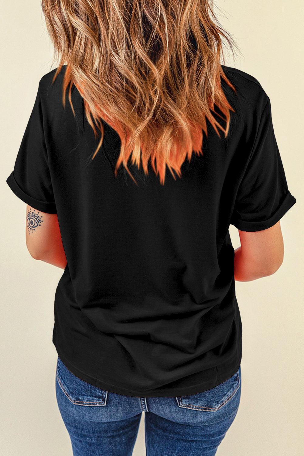 Halloween Graphic Round Neck Short Sleeve T-Shirt Graphic T-Shirts