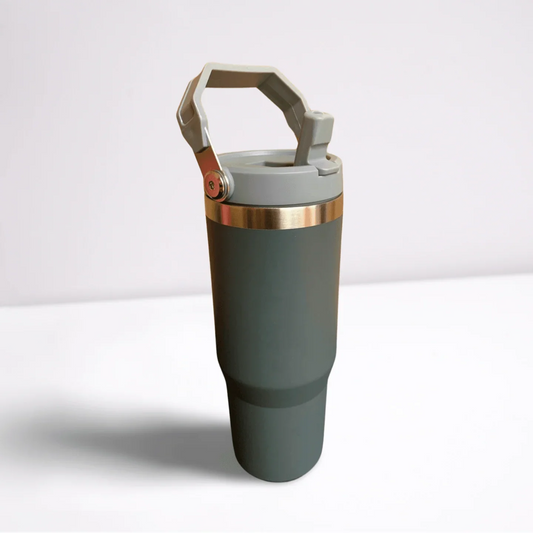 30OZ STAINLESS STEEL FLIP STRAW TUMBLER - CHARCOAL tumbler
