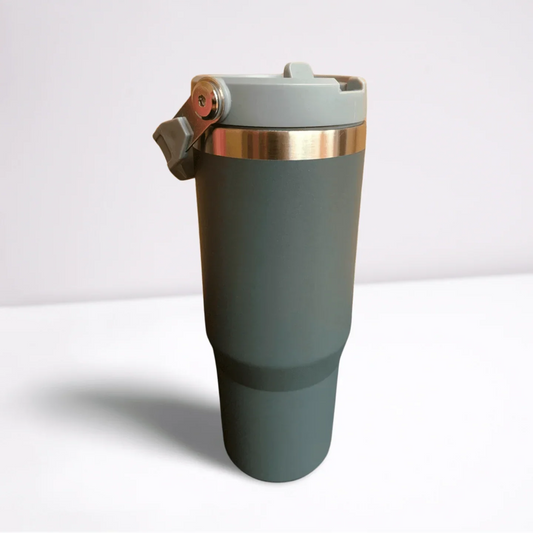 30OZ STAINLESS STEEL FLIP STRAW TUMBLER - CHARCOAL tumbler
