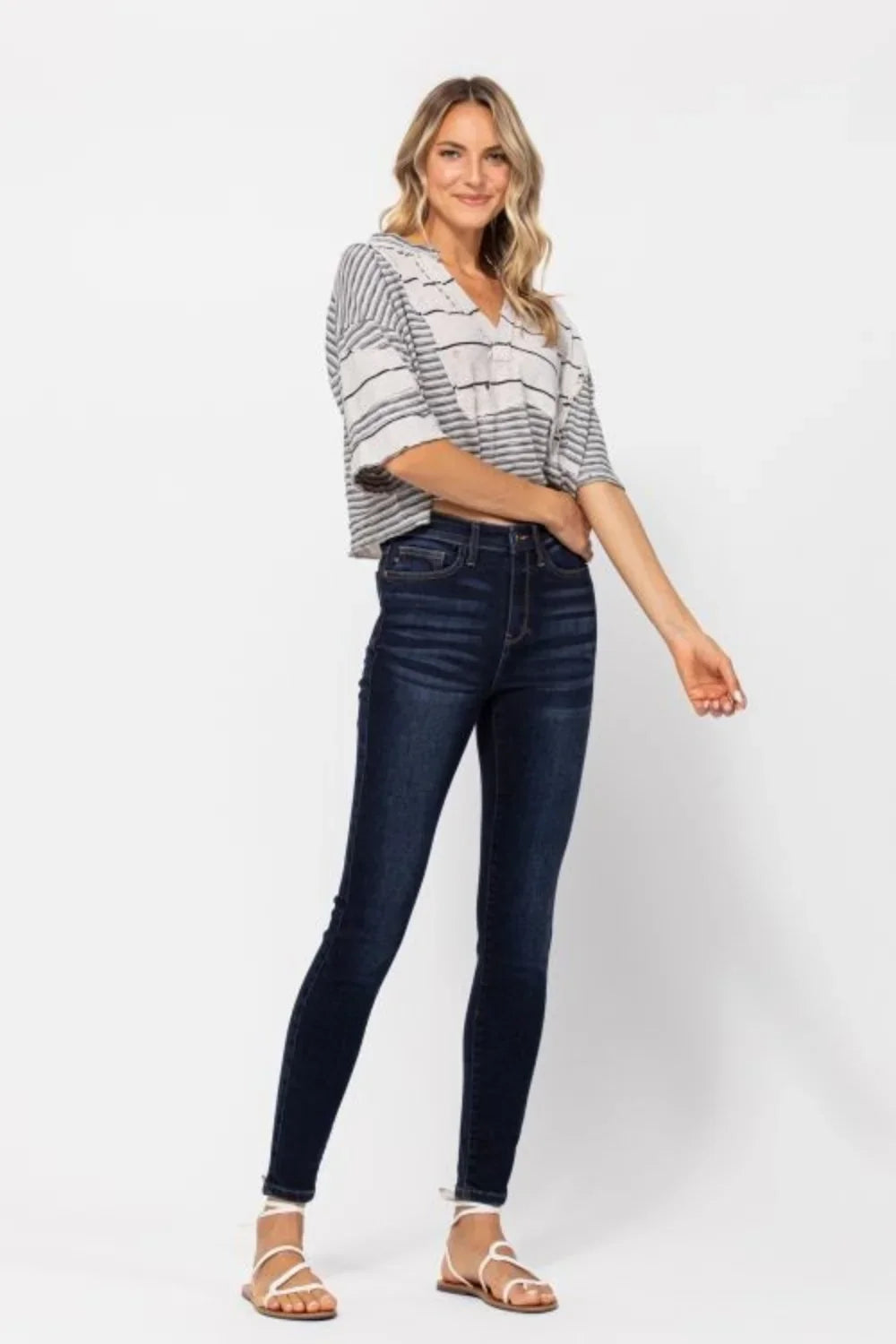 Judy Blue Full Size High Waist Handsand Skinny Jeans Judy Blue