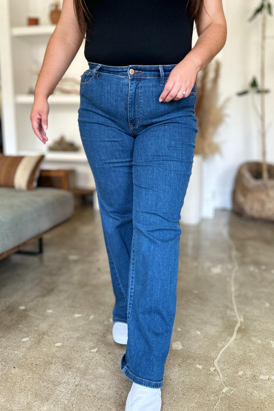 Judy Blue Full Size High Rise Straight Jeans Judy Blue Medium