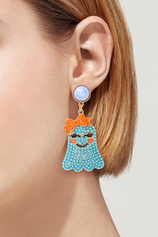 Smiling Ghost Shape Synthetic Pearl Earrings Earrings