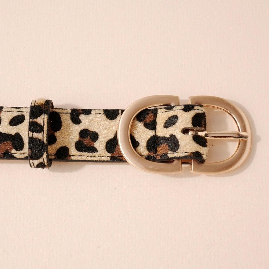 Pu Leather Buckle Belt belt Leopard