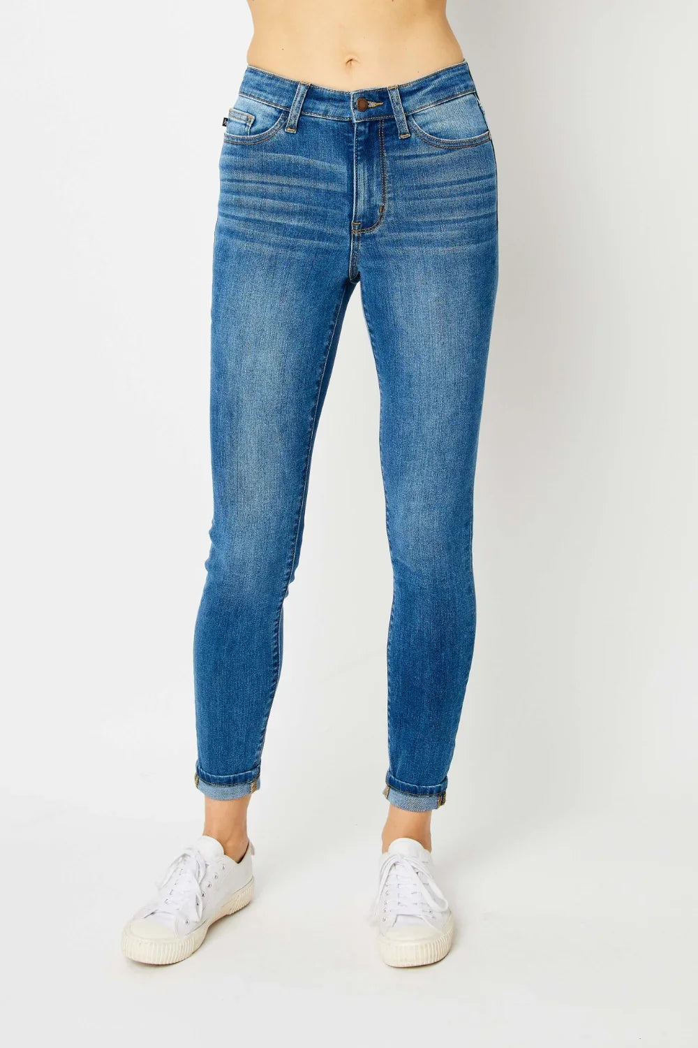 Judy Blue Full Size Cuffed Hem Skinny Jeans Judy Blue