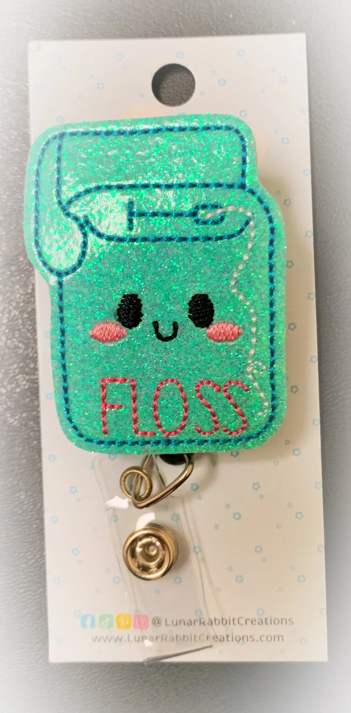 Blue Floss Badge Pal badge reel