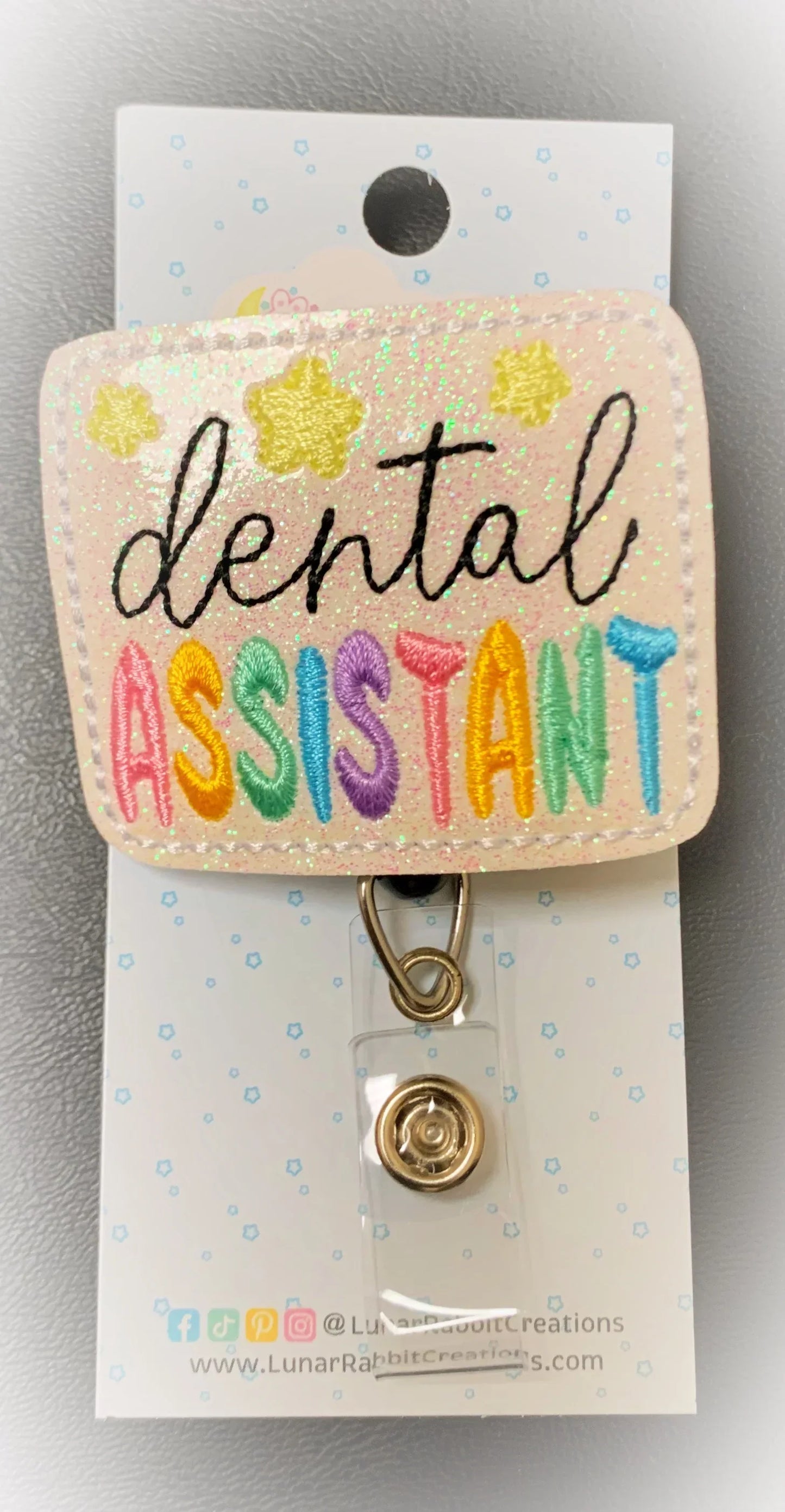 Dental Assistant Starry Badge Pal badge reel
