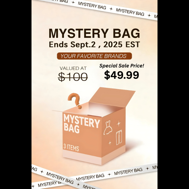 Limited time Mystery Bag offer with 3 items valued at $100, available for only $49.99. Get your favorite brands before the sale ends on September 2, 2025 EST. Great savings on high-quality products in a surprise mystery package."