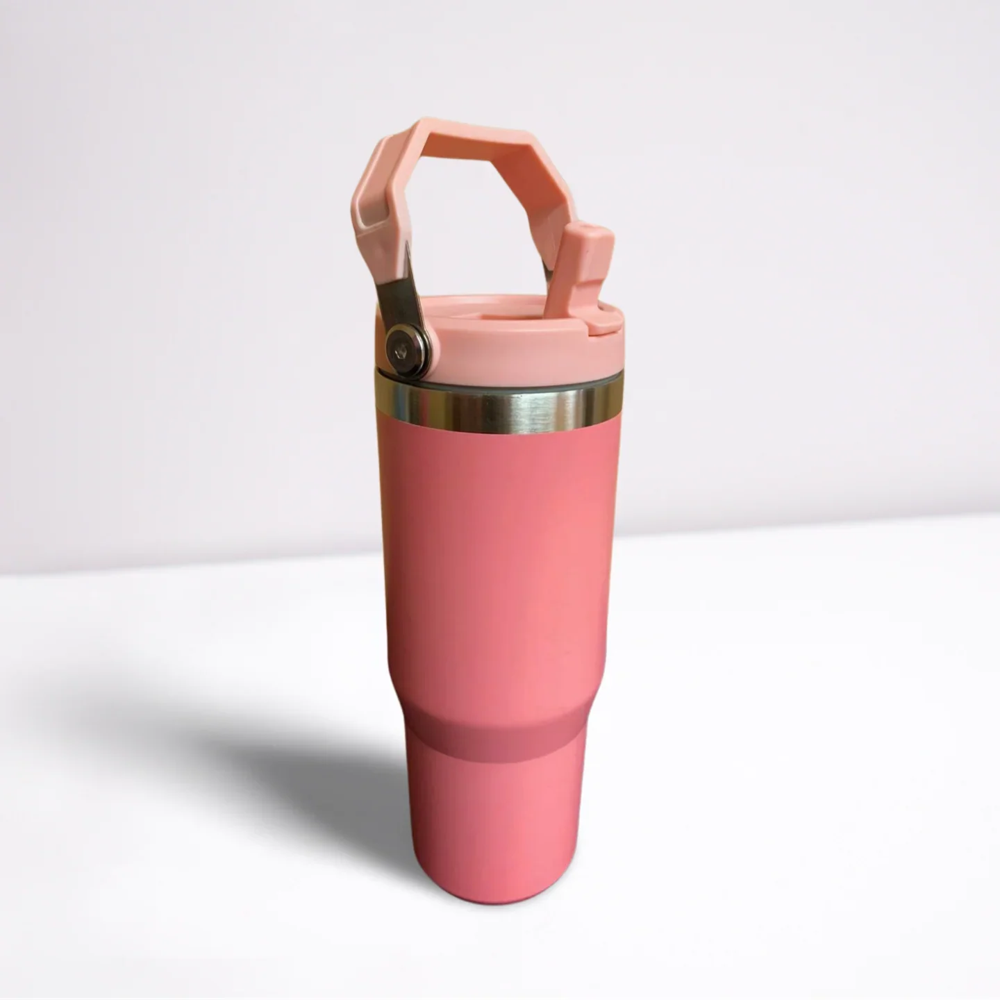 30OZ STAINLESS STEEL FLIP STRAW TUMBLER - PINK tumbler