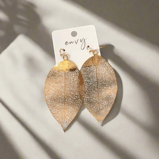 Gold Feather Earrings Earrings