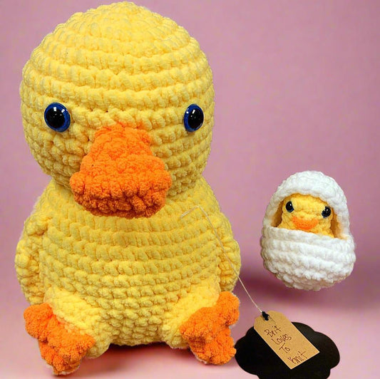 Handmade Crochet Duck with Egg Homemade Stuffed Animal