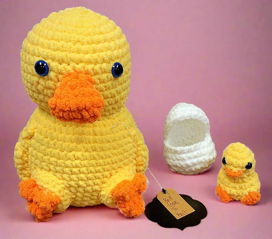 Handmade Crochet Duck with Egg Homemade Stuffed Animal