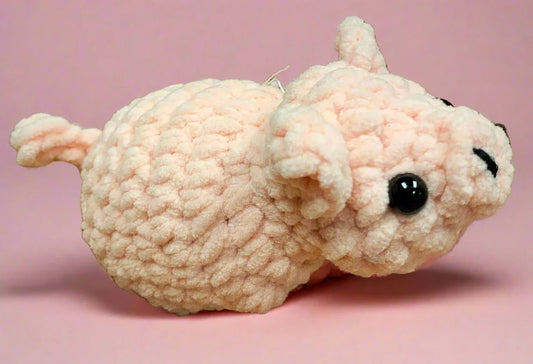 Handmade Crochet Small Stressball Piggy Homemade Stuffed Animal