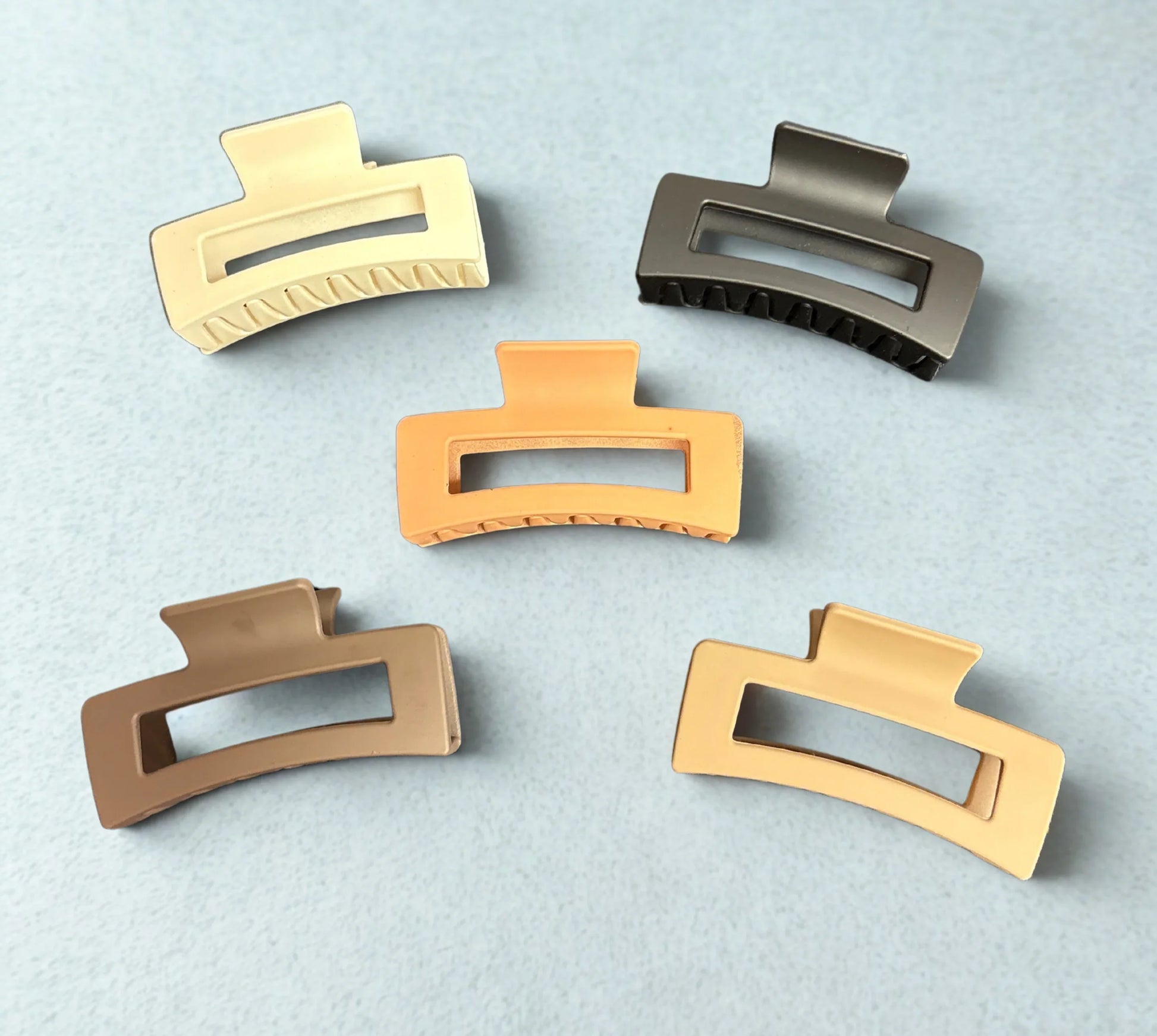 Large Square Jaw Hair Clip, Elegant Colors, 3.5 inch Hair Bow