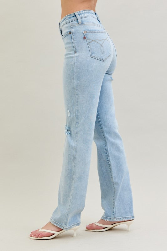 Judy Blue 90’s, Straight, Back Pocket Cutout Jeans