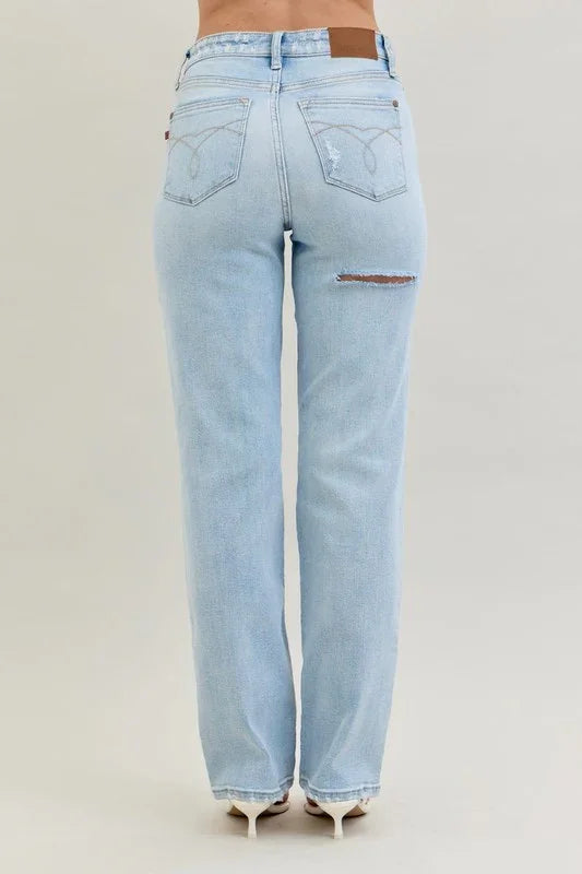 Judy Blue 90’s, Straight, Back Pocket Cutout Jeans pants