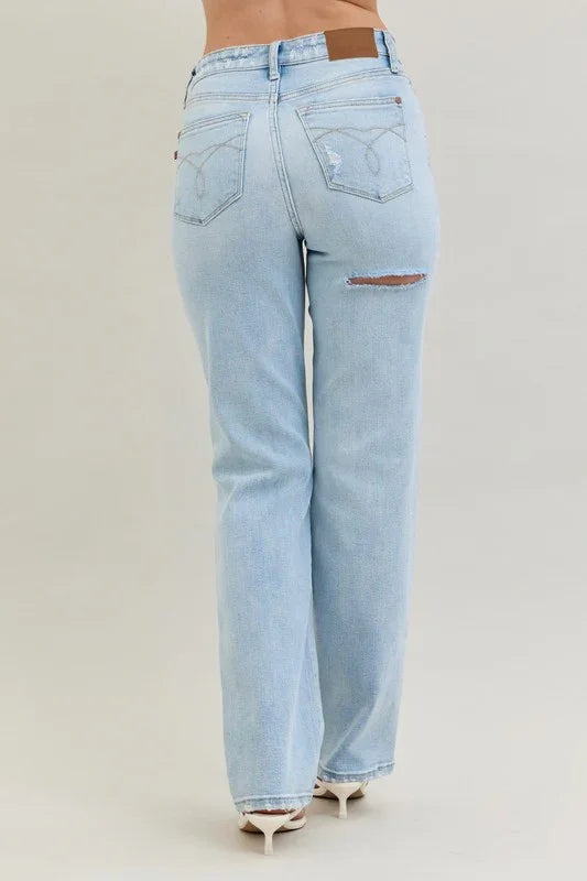 Judy Blue 90’s, Straight, Back Pocket Cutout Jeans pants