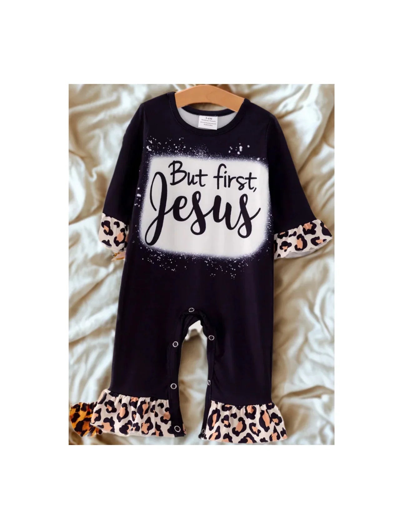 But First Jesus Ruffle Romper rompers