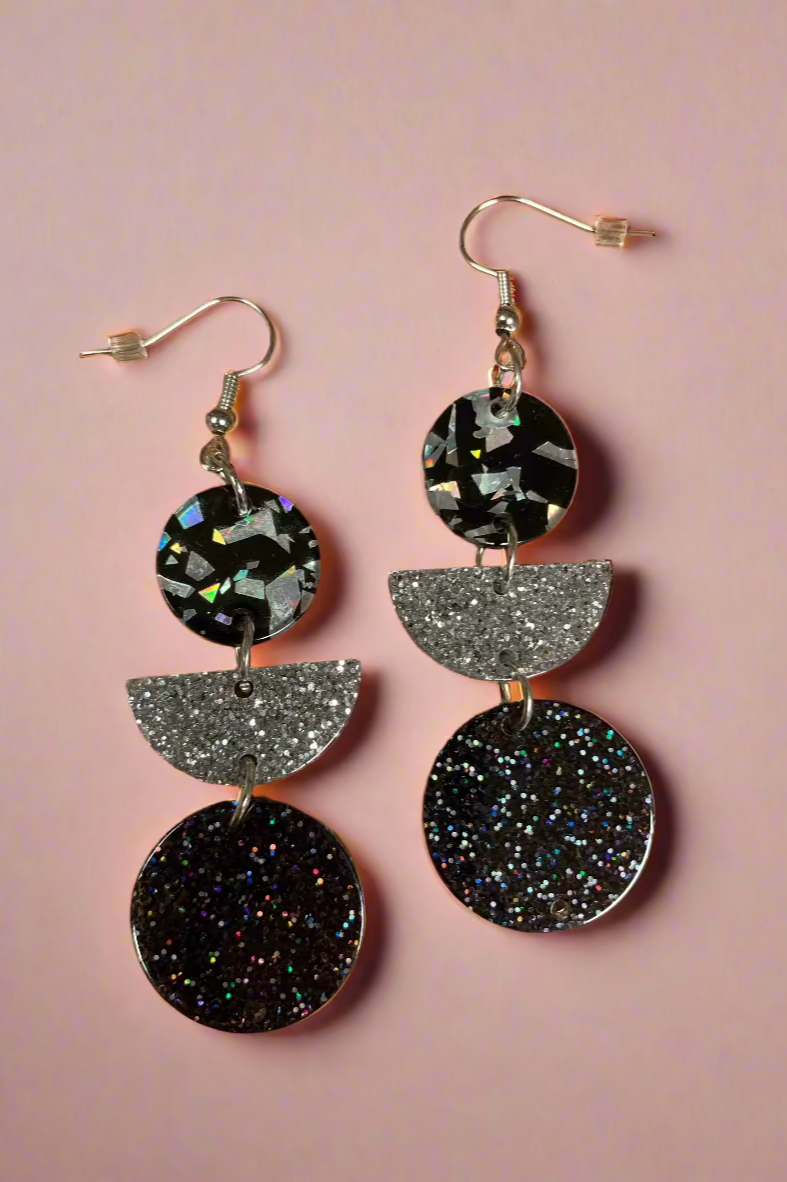 Iridescent Glitter Pendant earrings Earrings