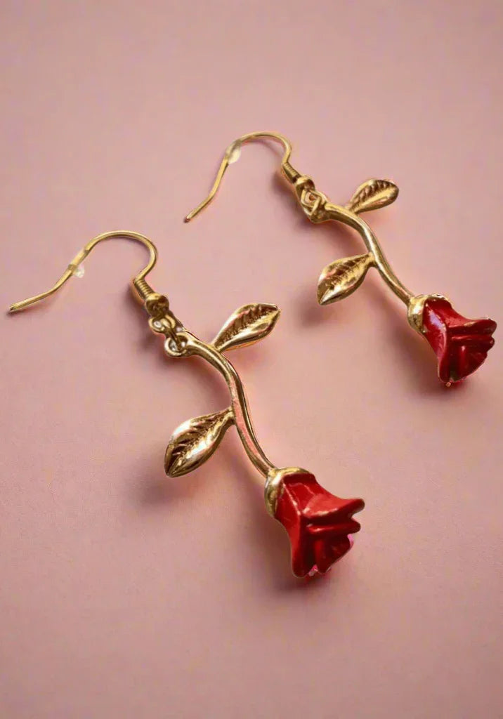 Red Rose Earring Set Earrings