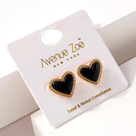 Heart Stones Stud Earrings Earrings