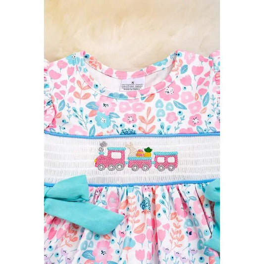 Pastel Floral Smocked Girls Set Clothing Set