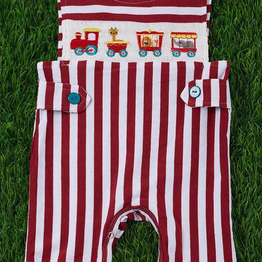 Choo Choo Smoked W/Stripe Baby Romper rompers 18-24M