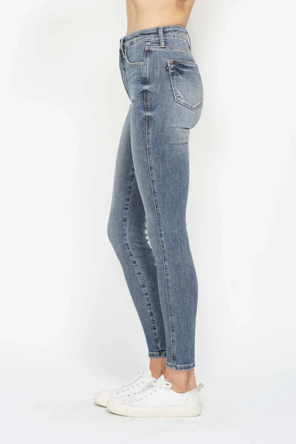 Judy Blue Full Size Tummy Control Contrast Wash Skinny Jeans Judy Blue