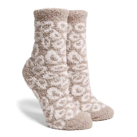 Luxury Soft Leopard Pattern Mini Crew Winter Socks socks
