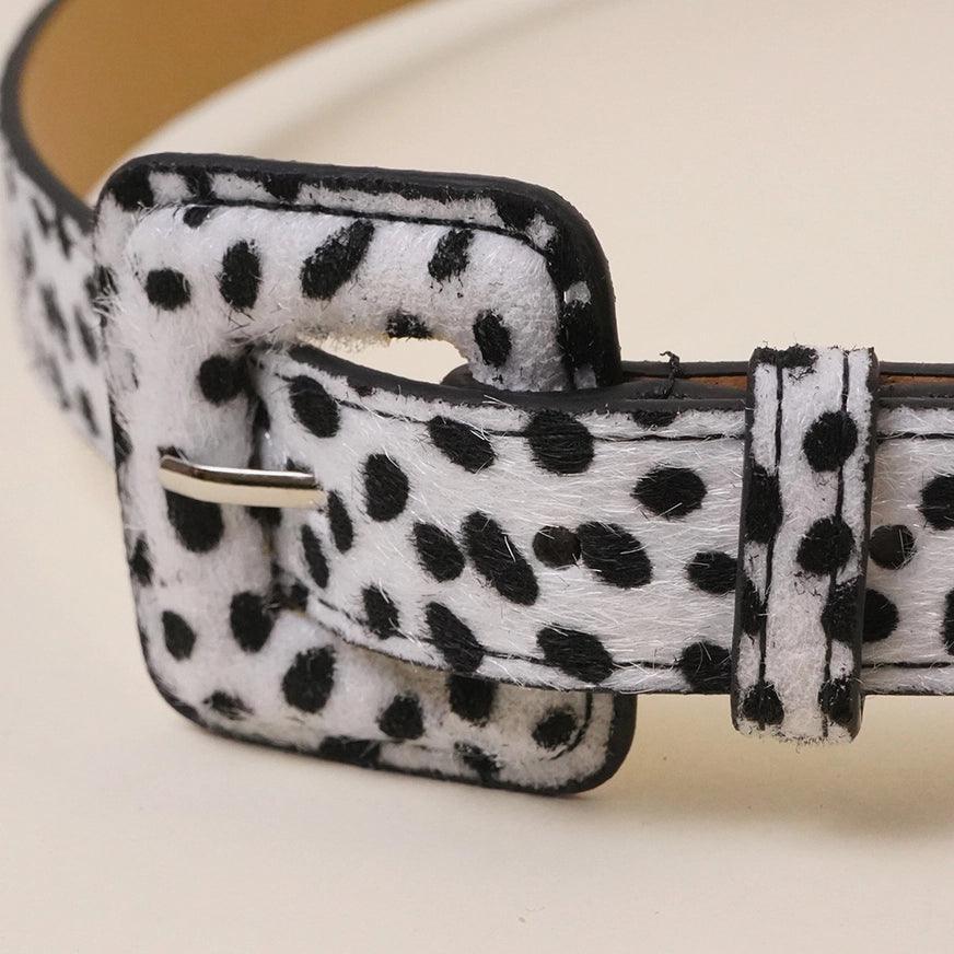 Animal Skin Pattern Print Belt W Square Buckle belt