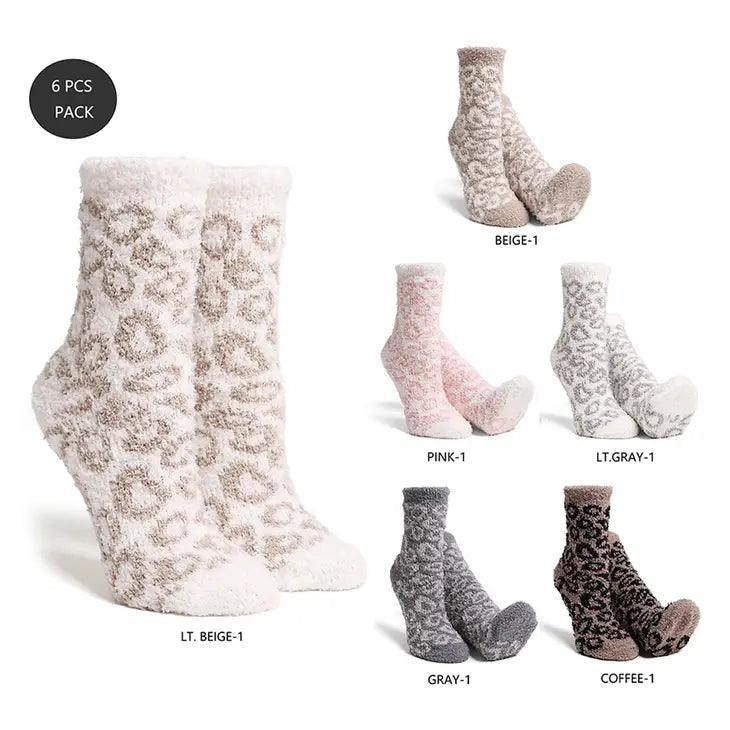 Luxury Soft Leopard Pattern Mini Crew Winter Socks socks