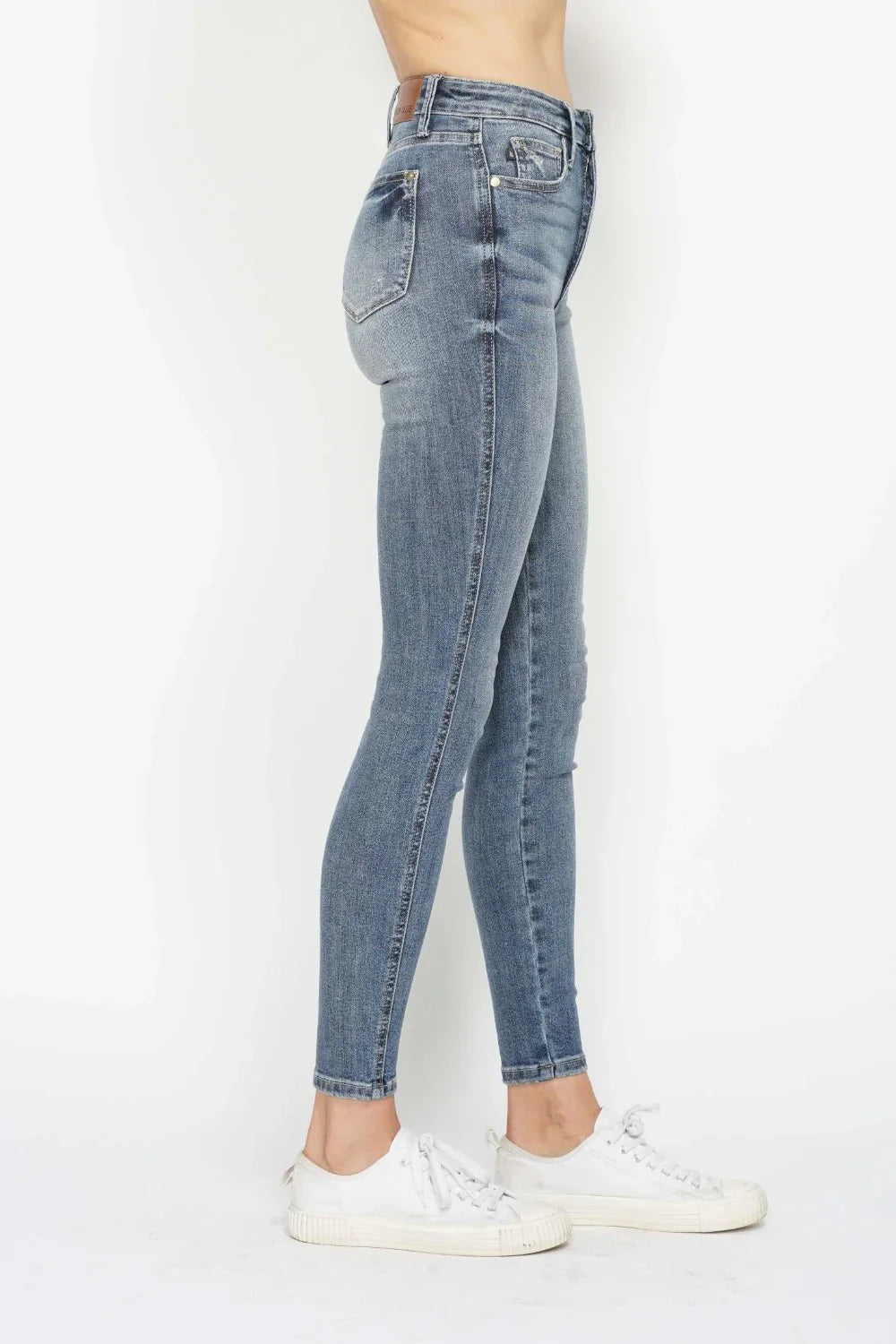 Judy Blue Full Size Tummy Control Contrast Wash Skinny Jeans Judy Blue