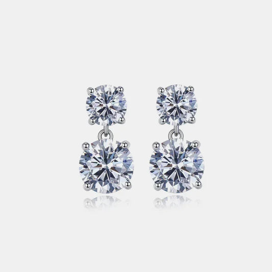 10 Carat Moissanite 925 Sterling Silver Earrings Earrings Silver One Size