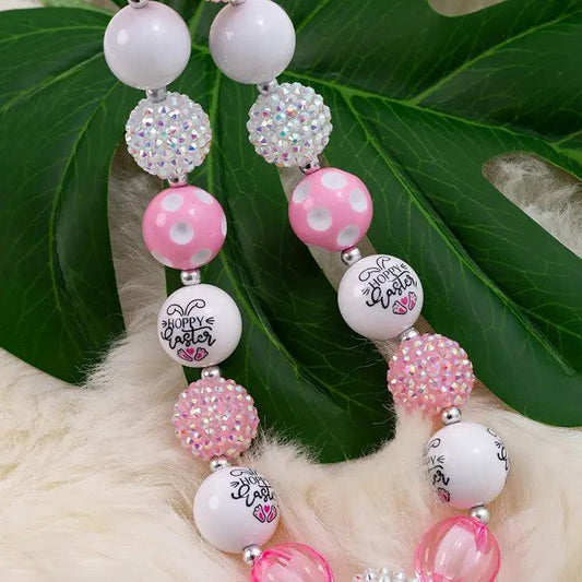 Pink & White Easter Necklaces necklace